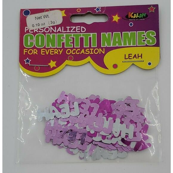 Leah Personalized Name Confetti Foil Pink & Silver 2 Packs Party Crafts Birthday - Picture 4 of 6